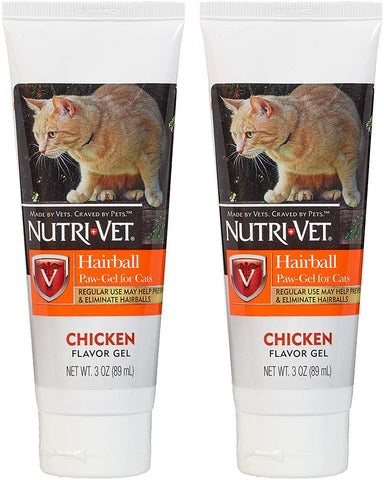 Nutri-Vet Feline Natural Oil Hairball Paw-Gel Chicken Flavor 3oz - Pack of 2 - Duelenterprises.com