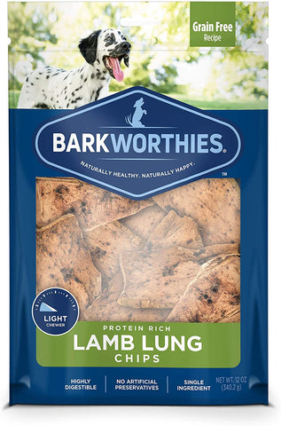 Barkworthies Lamb Lung Chips Dog Treats - Duelenterprises.com