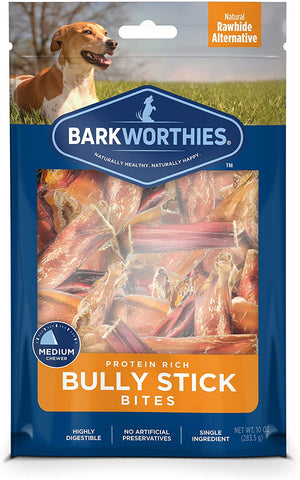 Barkworthies Protein-Rich Bully Stick Bites (10oz. Bag) - Duelenterprises.com